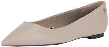 Tommy Hilfiger Damen Ballerinas Essential Pointed Ballerina Elegant, Beige (Smooth Taupe), 37 EU im Sale